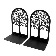 Tree of Life Metal Bookends with AntiSlip Base, Heavy Duty Decorative Book Ends for Home Office