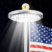 Solar Flag Pole Light Solar Powered, 26 LED Super Bright IP65 Waterproof for 1525 Ft Flagpole Dusk to Dawn
