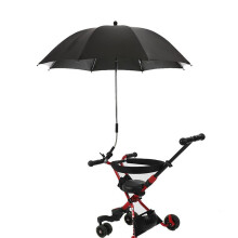 Universal Stroller Umbrella with Clamp, 360 Adjustable UV Protection Pram Parasol, Black