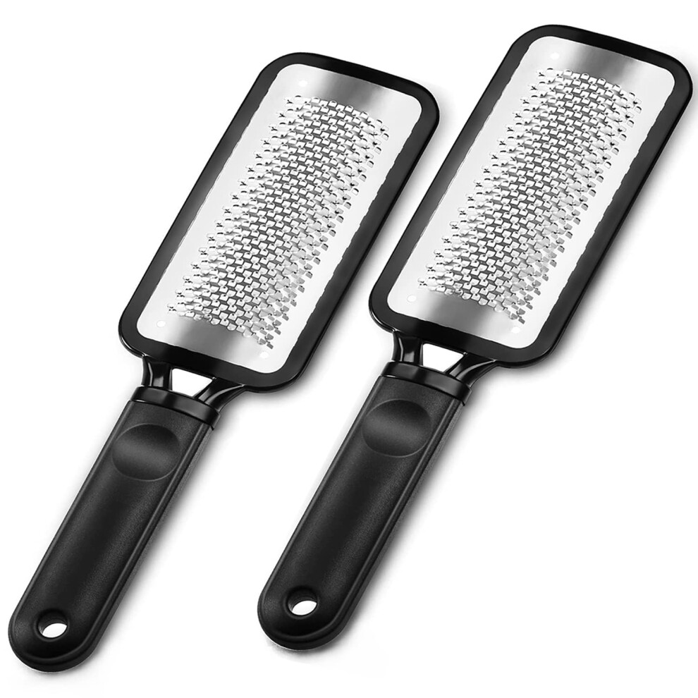 Stainless Steel Foot File for Callus Removal, DoubleSided Pedicure Rasp with NonSlip Handle