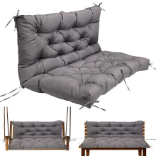 Porch Swing Cushions 3 Seat Water Resistant Outdoor Bench Cushion with Backrest 60x40 Inch Dark Grey