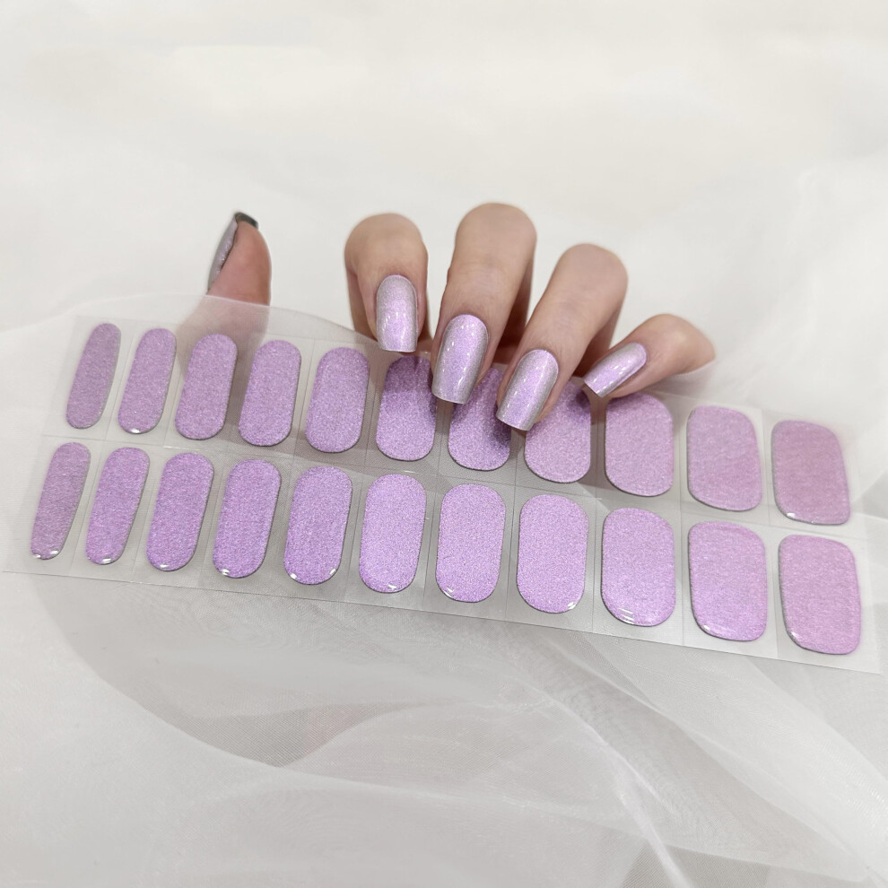 Purple Holographic Gel Nail Strips Â Salon Quality, Long Lasting Shine, No Lamp Needed