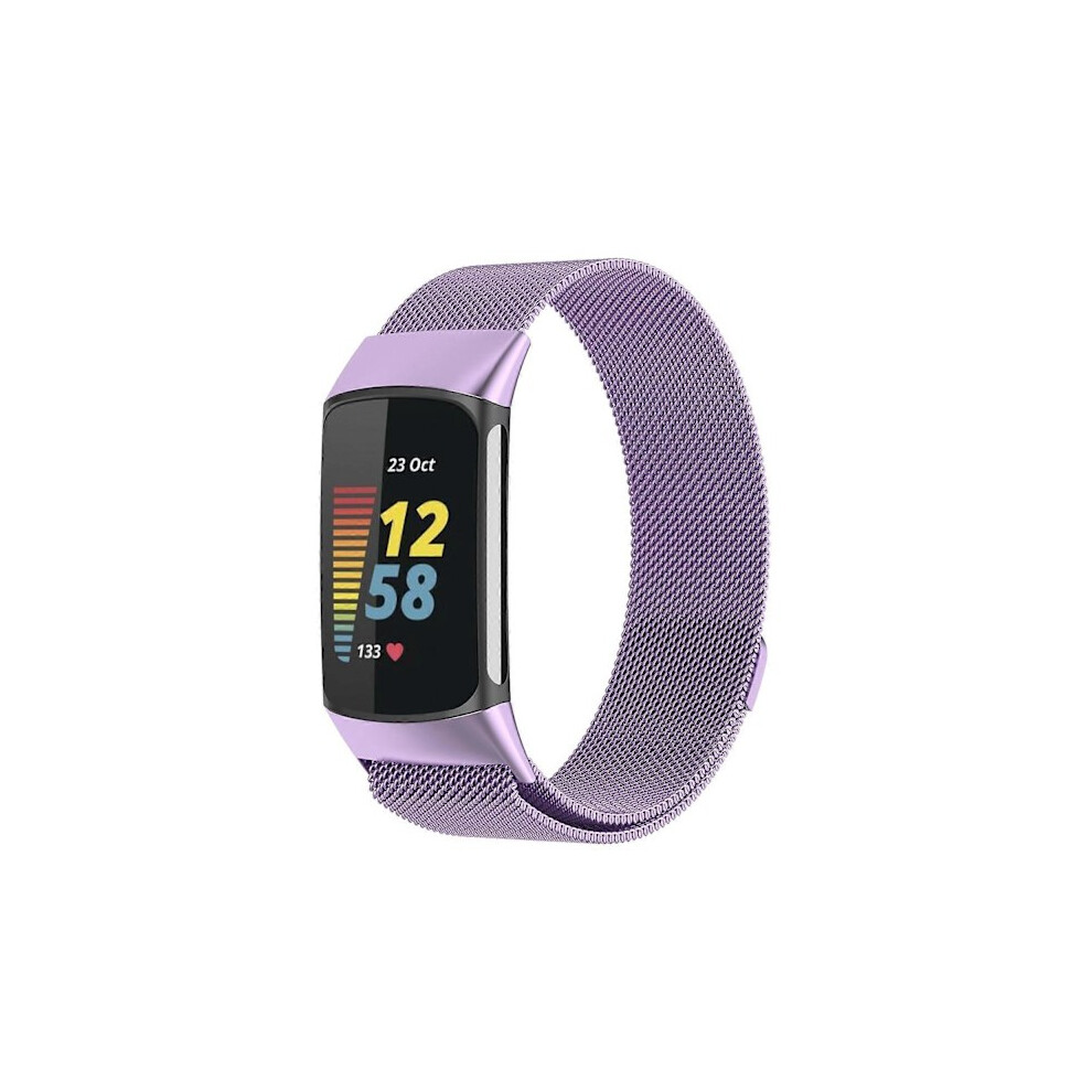 Milano Magnetic Metal Strap For Compatible With Fitbit Charge 5 Light Purple 9104899321008