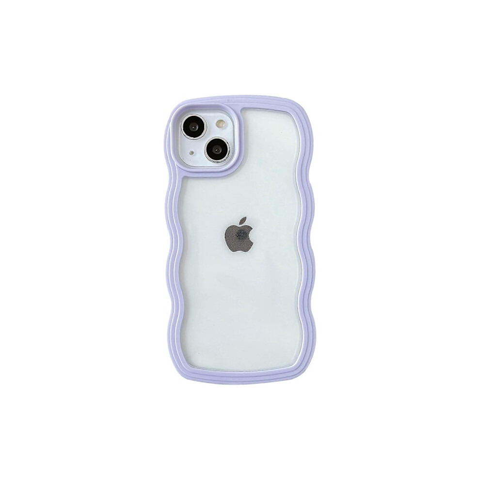 Cute Curly Wave Shaped Frame Case, Shockproof And Soft, Compatible With Iphone Case (, Compatible With Iphone 13 Pro Max) Purple 9104899321121