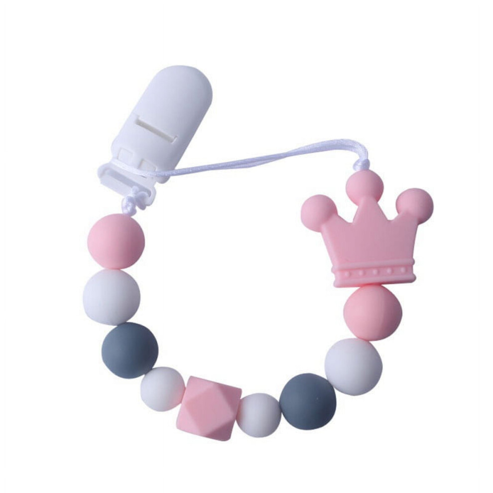 Fymall Baby Silicone Pacifier Soother Beaded Chain Clip Holder