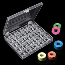25pcs Transparent Plastic Bobbins with Case, Compatible with Brother Singer Babylock Janome Kenmore, Class 15 Sa156, 25-Slot Box