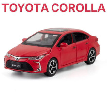 1:32 Toyota Corolla Metal Toy Car with Sound and Light - Collectible for Kids Red