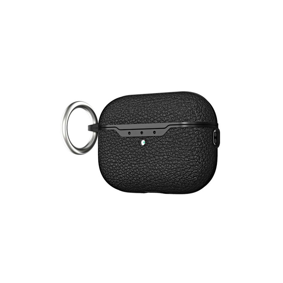 Skalo Compatible With Airpods Pro 2 Litchi Case With Keychain - Black 9338982215329
