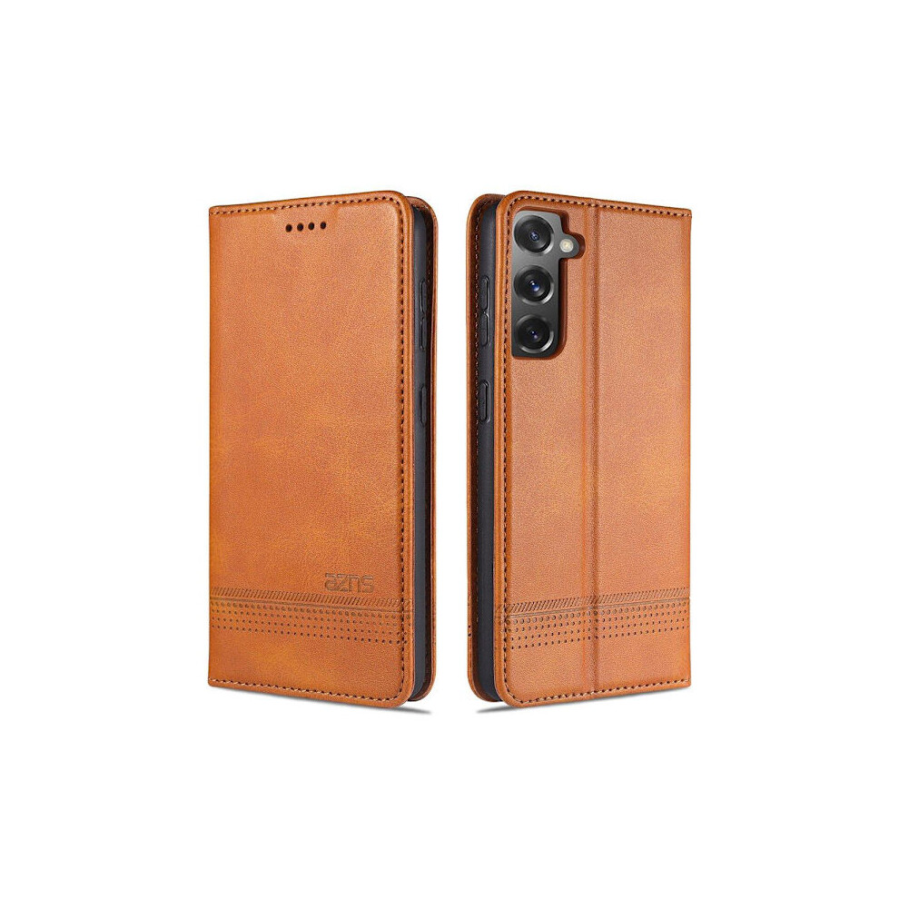 Compatible With Samsung Galaxy S21 - Effectively Stylish (Yazunshi) Wallet Case Brown 9338982215152