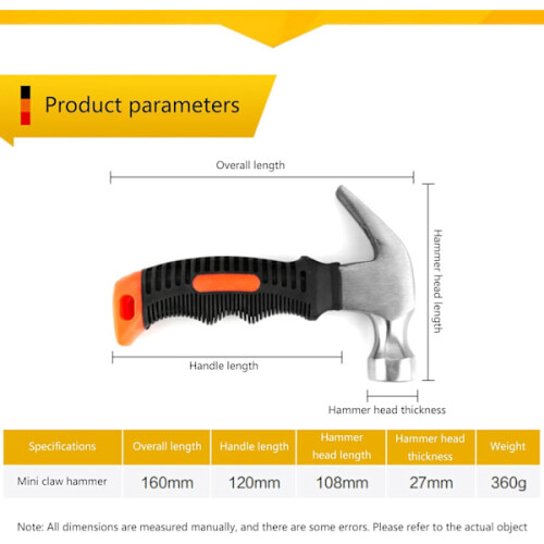 Mini hammer nail hammer ergonomic handle small portable home tool mini hammer multi-tool for crafts 1