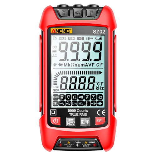 9999 Count Multimeter with NCV, Auto-Ranging LCD Handheld Tester for Voltage, Current, Resistance - Compatible with Universal