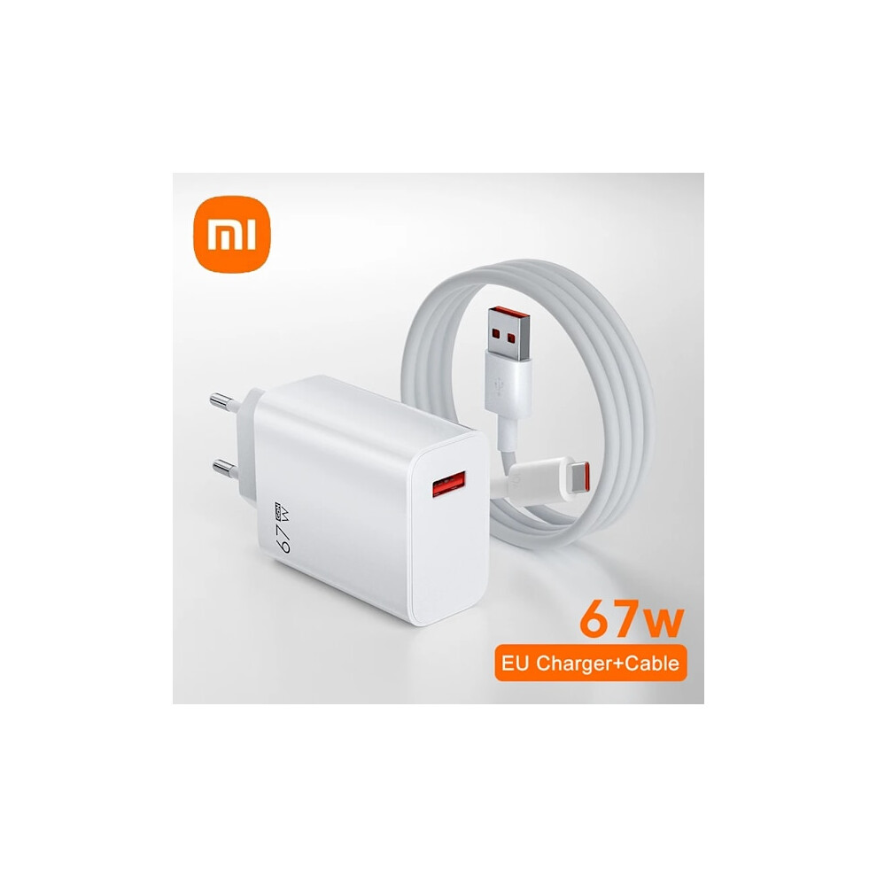 Compatible With Xiaomi 67W Usb-C Pd Charger, Fast Charging For Iphone15, Samsung, Huawei Turbo, Eu Plug With Cable 9338982215268