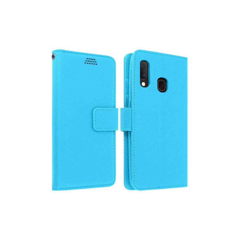 Holster For Compatible With Samsung Galaxy A20e - Avizar - Folio Wallet Case - Eco-Leather - Video Support Blue 9338982215749