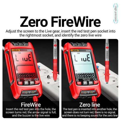 9999 Count Multimeter with NCV, Auto-Ranging LCD Handheld Tester for Voltage, Current, Resistance - Compatible with Universal 1