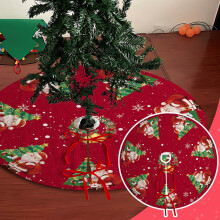 Cailmei Christmas Tree Skirt Holiday Party Scene Decoration Tree Bottom Apron Plush Cloth Decoration Tree Skirt Red Free Size