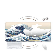 Keyboard Computer Desk Mat 90x40 cm - Speed Surface Gamer Gaming Mouse Pad (90x40 cm, Japan Wave - Kanagawa)