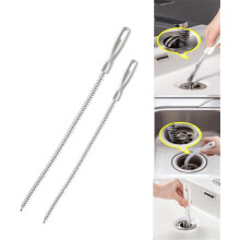 2Pcs Kitchen Sewer Hair Cleaner Household Sink Free Bendable Anti-Blocking Cleaning Hook Pipe Unclogger