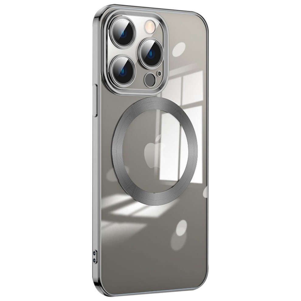 Electroplated Transparent Magnetic Case For Compatible With Iphone 16 Plus 2024, Wireless Charging, Shockproof, Lightweight, With Lens Film 9009879002673
