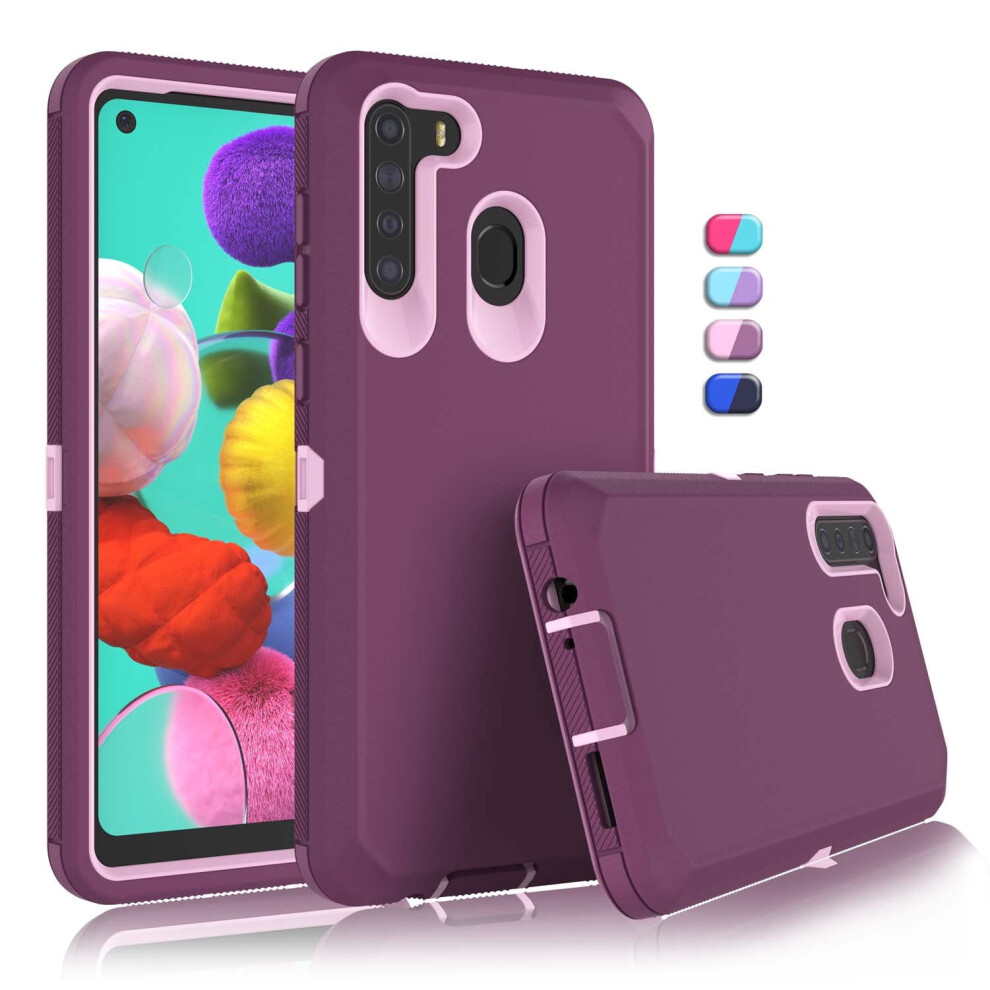 Phone Cases For Galaxy A01 A11 A21 A51 4G Us Version, Full-Body Shockproof Heavy Duty Armor Case With Hard Plastic & Rubber Bumper 9009879002741