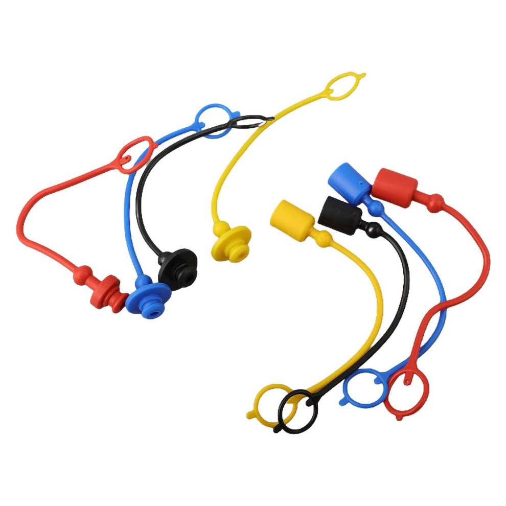 4 Pairs Hydraulic Quick Coupler Male Dust Cap And Female Plug Cover Pvc Rubber 9180479461678