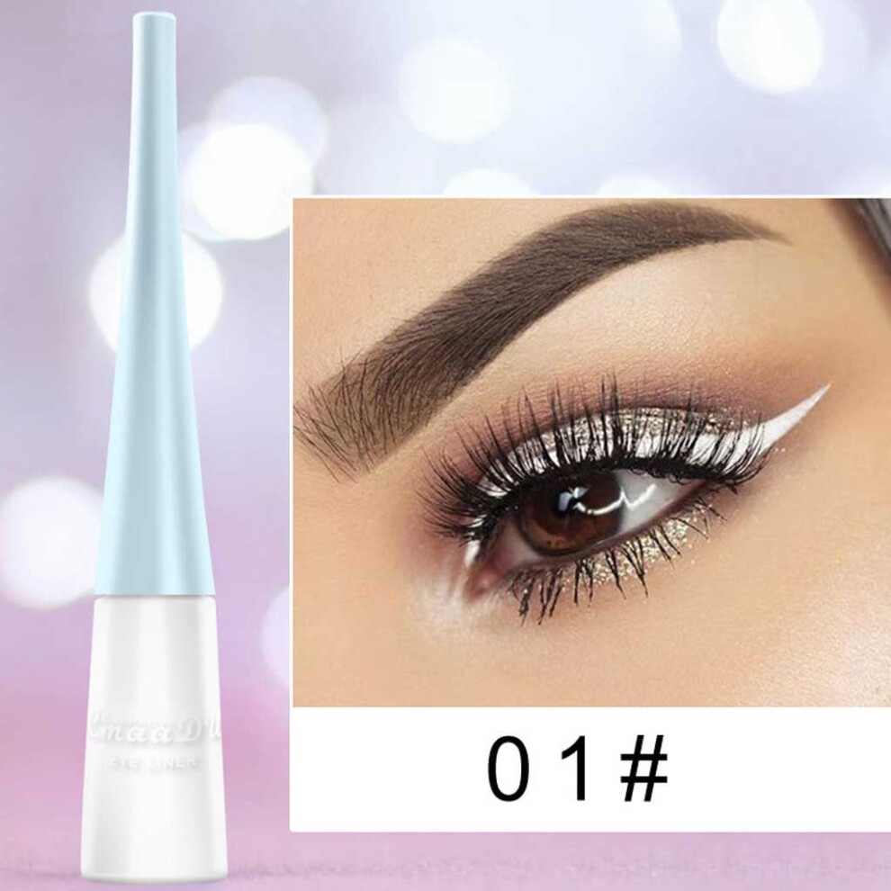 White Liquid Eyeliner Matte Light Shiny Smoky Eyes Eyeshadow Waterproof Glitter Liquid Eyeliner 30Ml