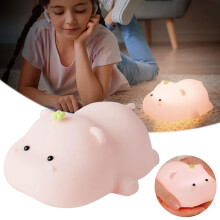 Miayilima Hippo Night Light with Charging Cable, 3-Speed Sensor Cartoon Bedside Lamp, Kawaii Nursery Room Decoration