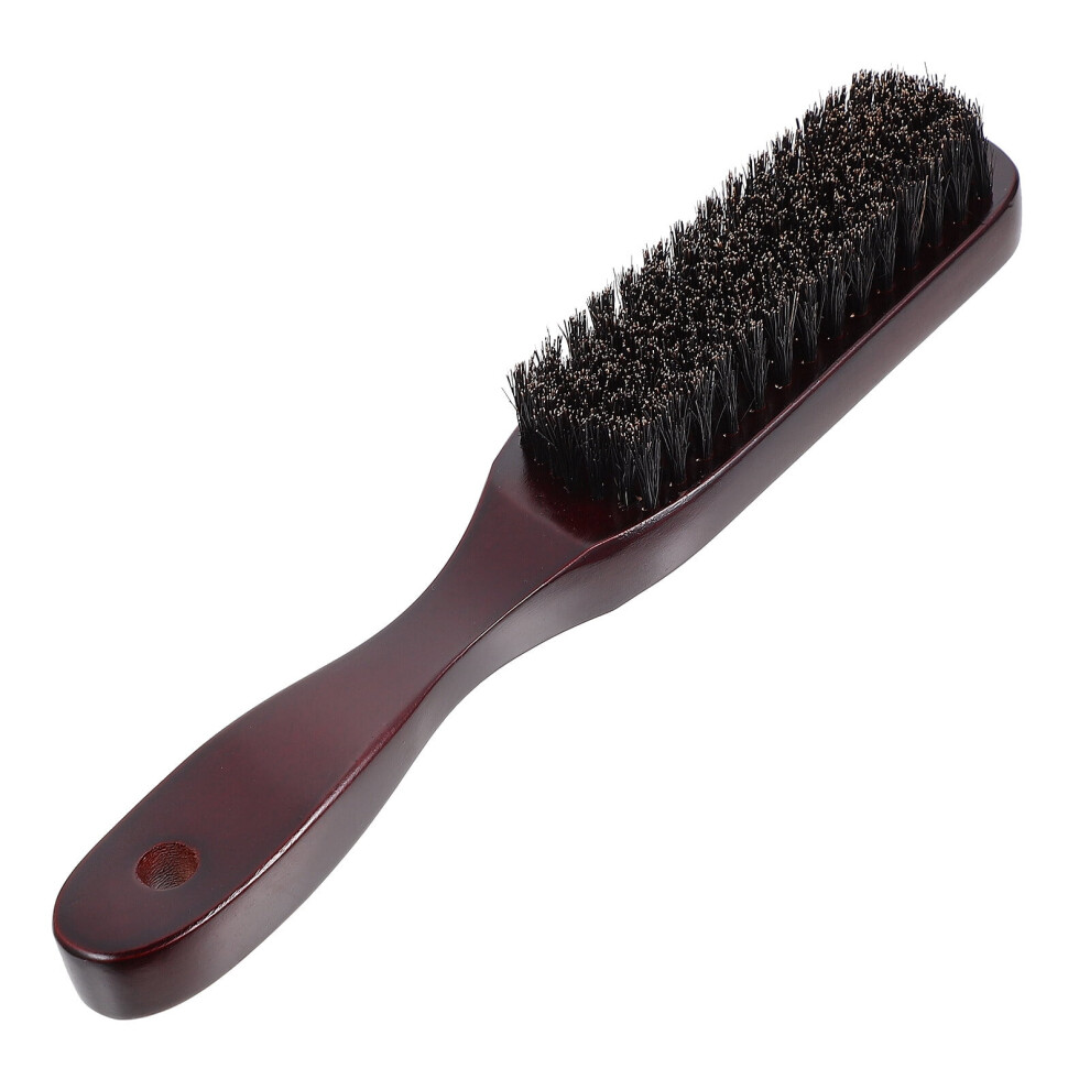 Black Hims 1Pc Man Wooden Beard Brush Mustache Brush Professional Barber Brush (Black)