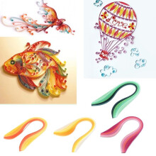 Yesbay 100Pcs 5mm Gradient Color Paper Quilling Strips for DIY Handmade Craft Project,Red
