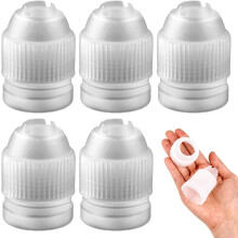 6PCS Large Plastic Couplers, 1.42" Base, 2.05" Height, White, for Piping Tips & Pastry Bags, Compatible with Standard Icing Nozzles