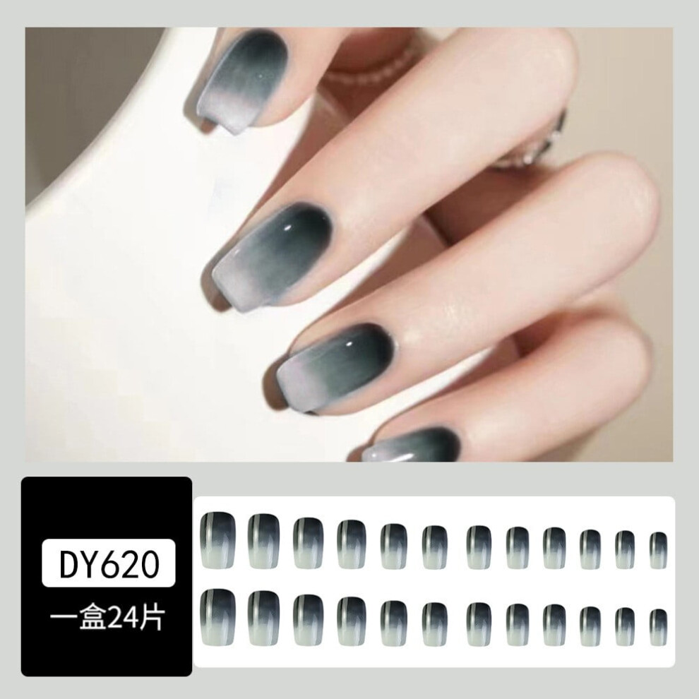 2024 Home Clearance!24 Pieces Short False Nails Press-on Nails Glitter Manicure Nail Patches 10ml