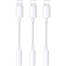 [compatible with Apple MFi Certified] 3 Pack compatible with iPhone Headphone Adapter Lightning to 3.5 mm Headphone Jack Converter Dongle Compatible