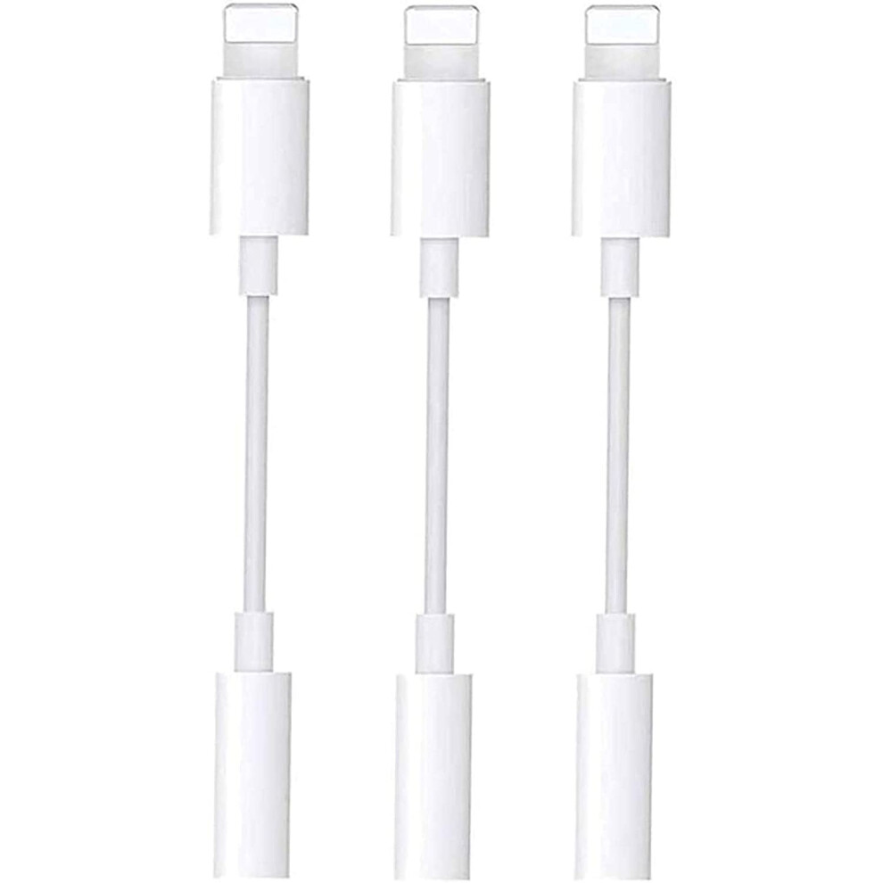 [Compatible With Apple Mfi Certified] 3 Pack Compatible With Iphone Headphone Adapter Lightning To 3.5 Mm Headphone Jack Converter Dongle Compatible 9557311661013