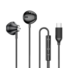 Wired Earbuds compatible with Samsung, USB Type C & 3.5mm, HiFi Sound, In-Ear for Galaxy S24/S23/S22 Ultra, Black