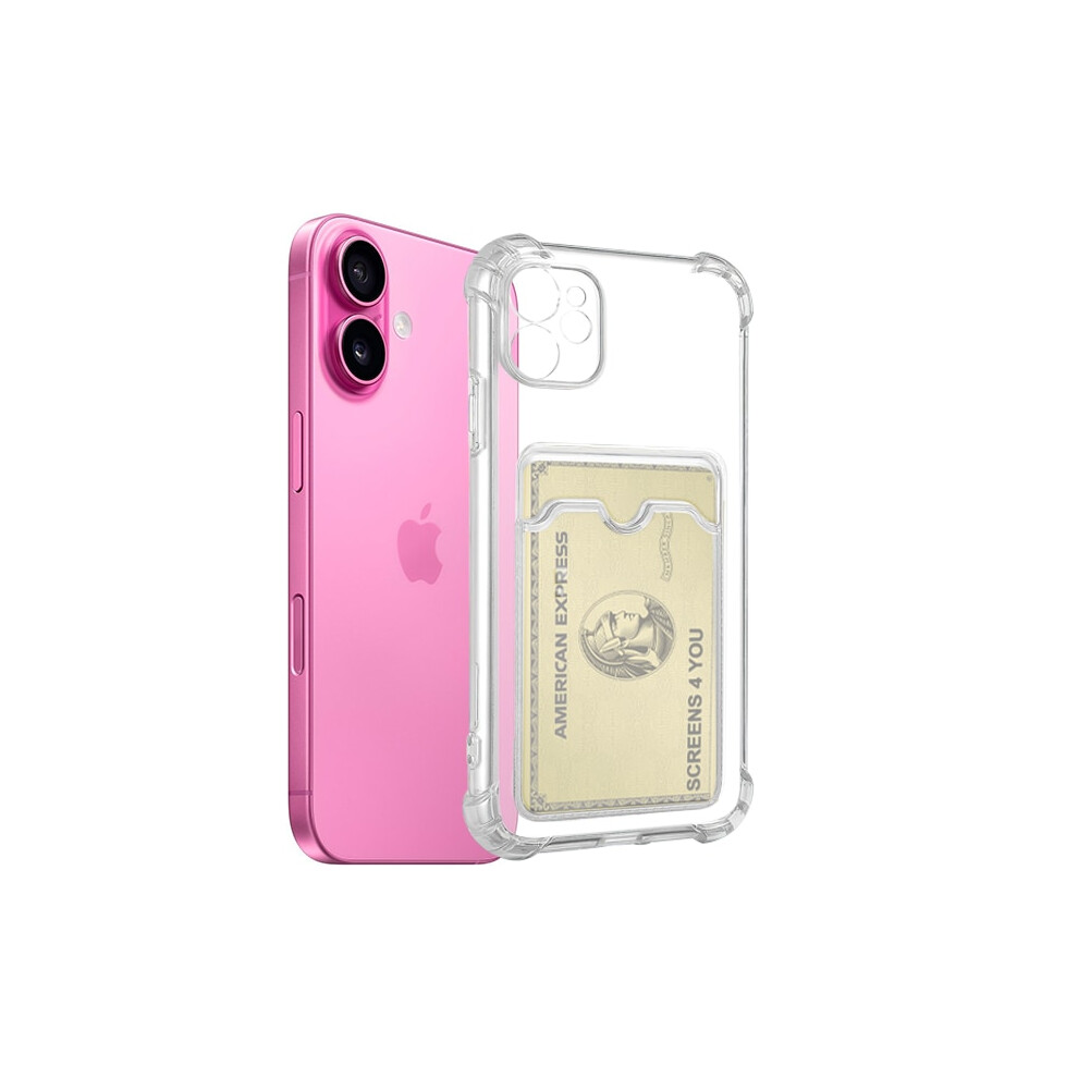 Transparent Compatible With Iphone 16 Case With Card Holder And Camera Protection - Extra Shock Resistant 9557311661273