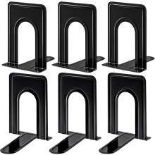 8pcs Heavy Duty Metal Bookends with Full AntiSlip Base for Home Office School Shelves