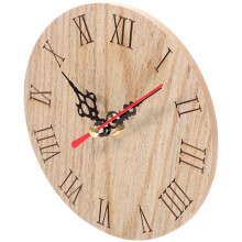 3pcs Retro Wood Clock Wall Clock for Living Room Dining Room Kitchen Bedroom No Battery