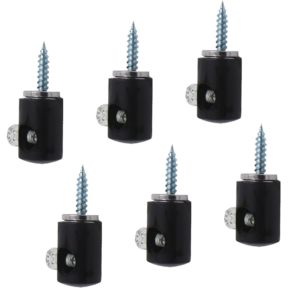 6Pcs Black Swag Hooks For Chandelier Ceiling Lights, Compatible With Pendant Lighting Fixtures, Wall-Mounting With Adjusting Screw 9499224772458