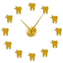Silent Wall Clock Dentist Frameless DIY Acrylic Wall Watch Tooth Modern Design Oversized Time Wall Clock