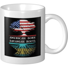 American Born Ireland Roots Irish USA Flag Coffee Mugs 11 oz White Ceramic Drinking Cup 330 ml with Handle for Water, Tea, Milk Men Women Gift