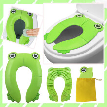 WinysinFrog Shaped Children's Folding Toilet Mat Green Folding Toilet Mat Children's Exercise Toilet Mat