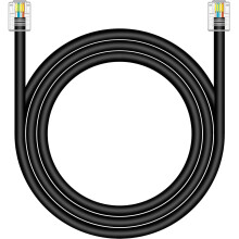 CAT5 / CAT5e RJ11 Data Cable DSL Cable 15ft High-Speed DSL Modem Cable Twisted Wire UTP RJ11 6P4C Male to Male Black -