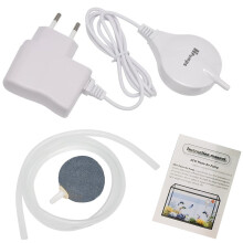 Begine Clearance Fish Tank Oxygen Pump, Air Pump, Small Size Silent Air Pump European Plug,1X Oxygen Pump 1X Air Stone 1X Air Tube
