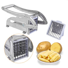 French Fry Cutter with 2 Blades, Stainless Steel Potato Slicer for Fries, compatible with Potato, Cucumber, Carrot, Onion, Vegetables