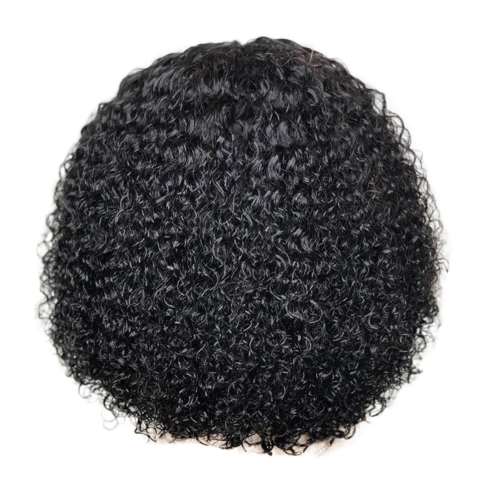 YHAIOGS 360 Frontal Closure Water Wave Lace Front Human Hair Wig Middle Part Curly Lace Closure Wig Short Wigs