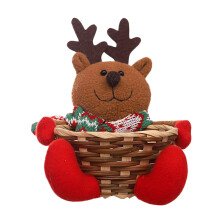 Christmas Candy Storage Basket, Compatible with Santa Snowman Decor, Xmas Snack Bowl for Desk, Holiday Treat Container