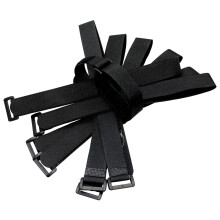 10 pcs 20" by 1" Black Wrap Cable Ties Wire Cord Straps Reusable Hook & Loop