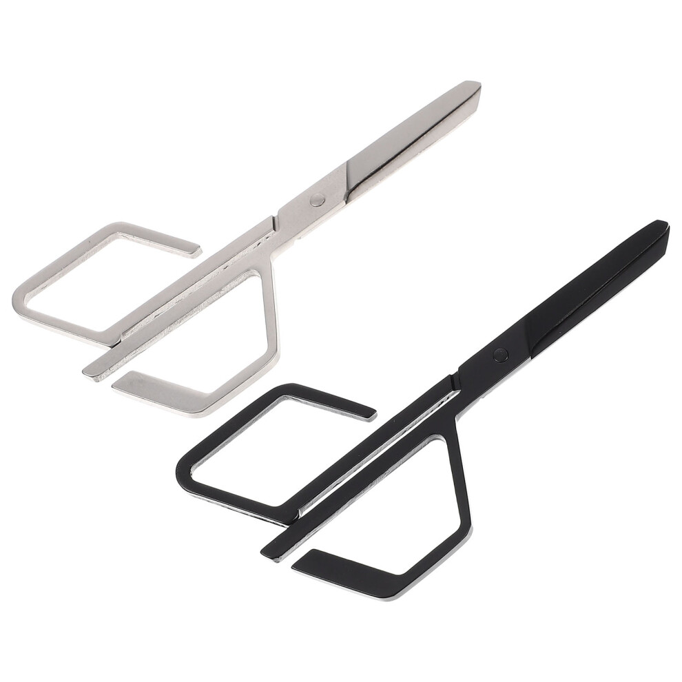 Eease 2Pcs Nose Hair Scissors Stainless Steel Nose Hair Removal Scissors Manual Nose Hair Trimming Tools
