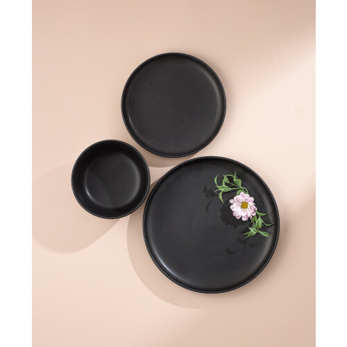JoyJolt Mesa 6pc Stoneware Soup Bowl set - Matte Black 2