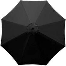 Replacement Cover for Parasol, 8 Ribs, 3 m, Waterproof, Anti-UV, Replacement Fabric, Black