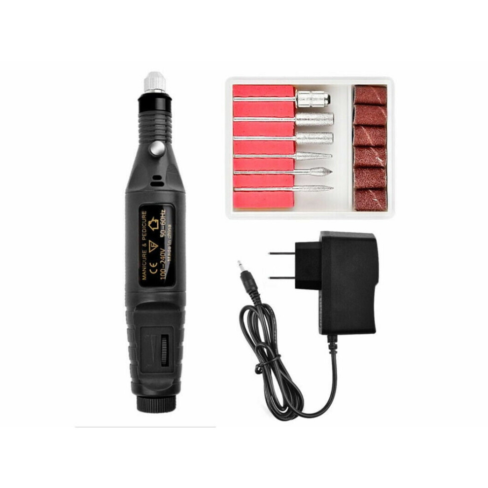 Nail File Art Electric DRILL File Acrylic Manicure Pedicure Portable Machine Kit